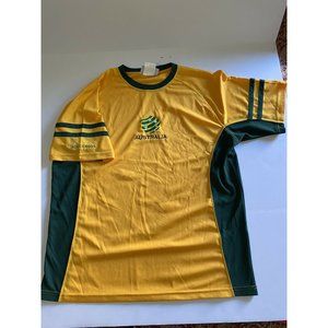 Cooper Sports‎ Official Australia Socceroos FB Jersey Gold/Blue Sz. 2XL EUC